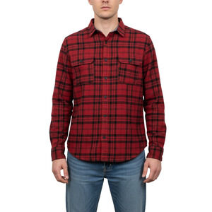 Alesbury Long Sleeve Button Up  Shirt Red Plaid Cotton Men’s Medium NWT